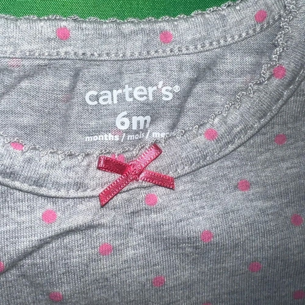 Carters Pink and Gray Polka Dot Kids Bodysuit Set
